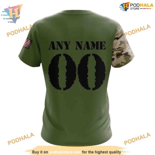 Custom Name And Number Camo Skull Design NHL Washington Capitals Hoodie 3D