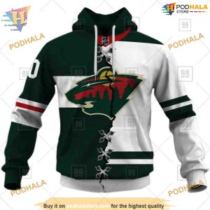 Custom Name And Number Mix Jersey 2023 NHL Minnesota Wild Hoodie 3D 1