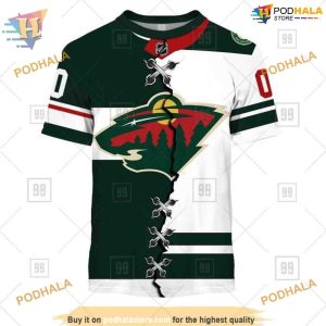 Custom Name And Number Mix Jersey 2023 NHL Minnesota Wild Hoodie 3D 2