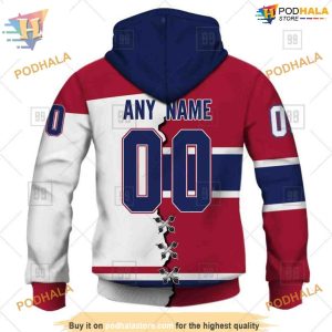 Custom Name And Number Mix Jersey 2023 NHL Montreal Canadiens Hoodie 3D 3
