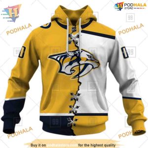 Custom Name And Number Mix Jersey 2023 NHL Nashville Predators Hoodie 3D 1
