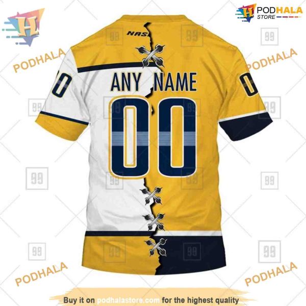 Custom Name And Number Mix Jersey 2023 NHL Nashville Predators Hoodie 3D