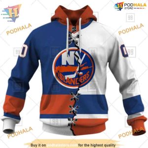 Custom Name And Number Mix Jersey 2023 NHL New York Islanders Hoodie 3D 1