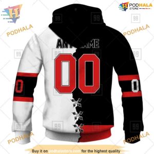 Custom Name And Number Mix Jersey 2023 NHL Ottawa Senators Hoodie 3D 3