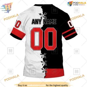 Custom Name And Number Mix Jersey 2023 NHL Ottawa Senators Hoodie 3D 4
