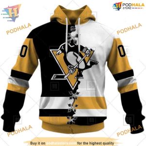Custom Name And Number Mix Jersey 2023 NHL Pittsburgh Penguins Hoodie 3D 1