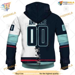 Custom Name And Number Mix Jersey 2023 NHL Seattle Kraken Hoodie 3D 3