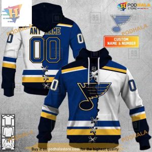 Custom Name And Number Mix Jersey 2023 NHL St Louis Blues Hoodie 3D 1