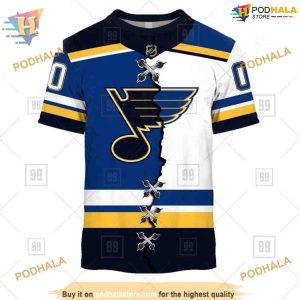 Custom Name And Number Mix Jersey 2023 NHL St Louis Blues Hoodie 3D 3