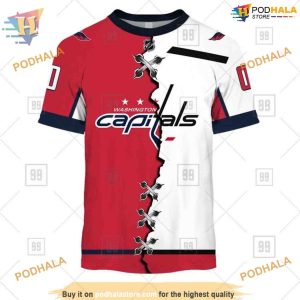 Custom Name And Number Mix Jersey 2023 NHL Washington Capitals Hoodie 3D 2