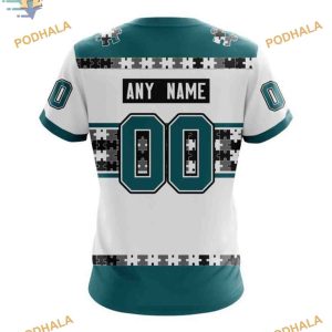 Custom Name And Number NHL San Jose Sharks Hoodie 3D Autism Awareness Shirt 4