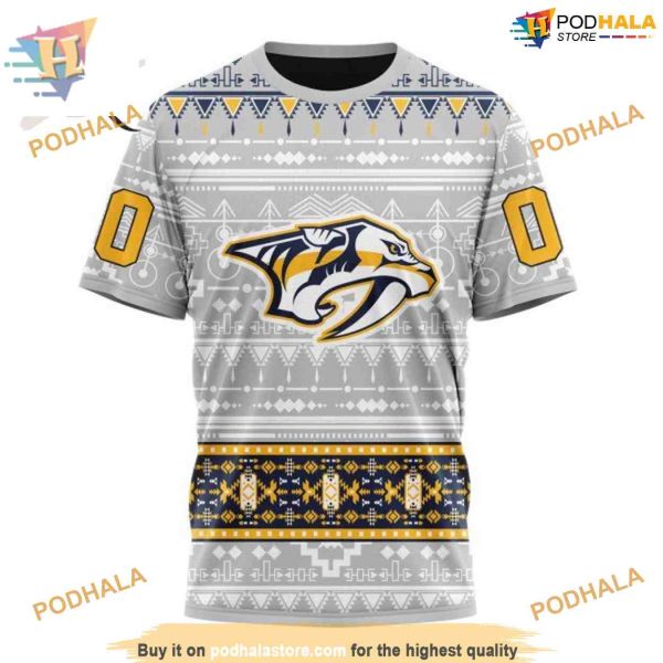 Custom Native Design NHL Nashville Predators Hoodie 3D