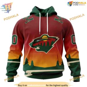Custom New Gradient Series Concept NHL Minnesota Wild Hoodie 3D 1