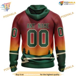 Custom New Gradient Series Concept NHL Minnesota Wild Hoodie 3D 2