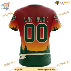 Custom New Gradient Series Concept NHL Minnesota Wild Hoodie 3D 4