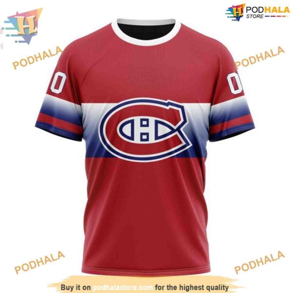 Custom New Gradient Series Concept NHL Montreal Canadiens Hoodie 3D