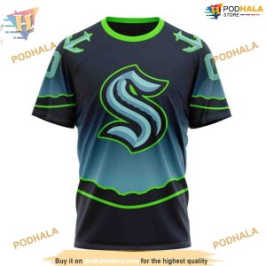 Custom New Gradient Series Concept NHL Seattle Kraken Hoodie 3D 3