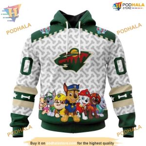 Custom PawPatrol Design NHL Minnesota Wild Hoodie 3D 1