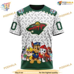 Custom PawPatrol Design NHL Minnesota Wild Hoodie 3D 3