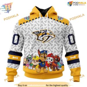 Custom PawPatrol Design NHL Nashville Predators Hoodie 3D 1