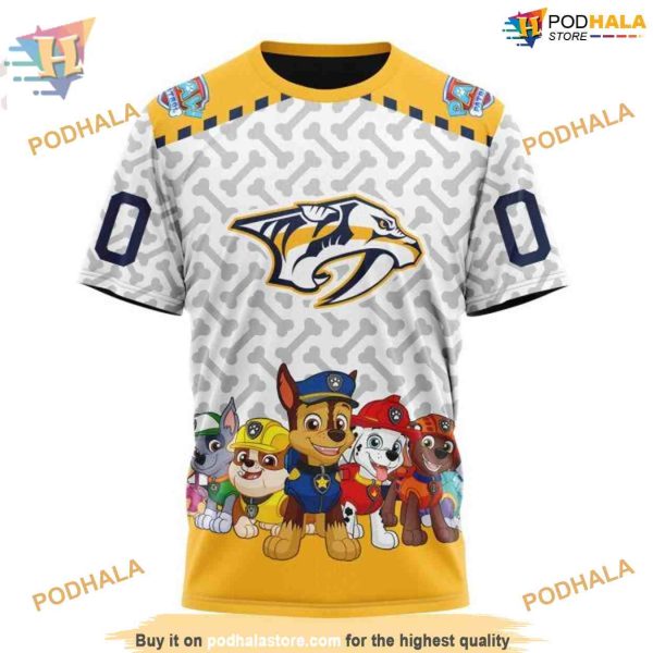 Custom PawPatrol Design NHL Nashville Predators Hoodie 3D