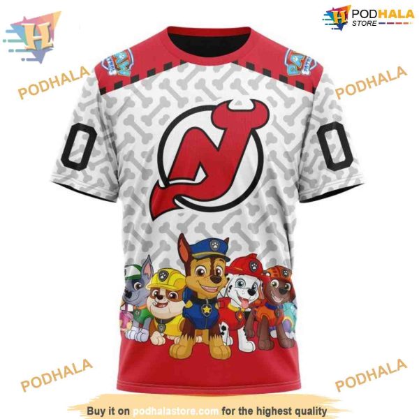 Custom PawPatrol Design NHL New Jersey Devils Hoodie 3D