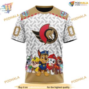 Custom PawPatrol Design NHL Ottawa Senators Hoodie 3D 3