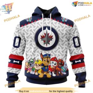 Custom PawPatrol Design NHL Winnipeg Jets Hoodie 3D Shirt 1