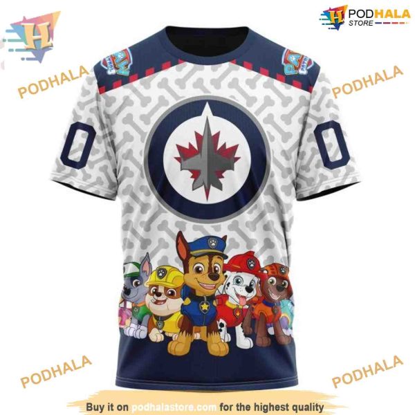 Custom PawPatrol Design NHL Winnipeg Jets Hoodie 3D Shirt