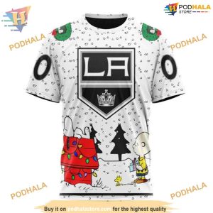 Custom Peanuts Design NHL Los Angeles Kings Hoodie 3D 3