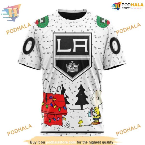 Custom Peanuts Design NHL Los Angeles Kings Hoodie 3D
