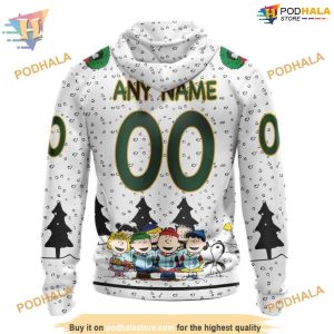 Custom Peanuts Design NHL Minnesota Wild Hoodie 3D 2