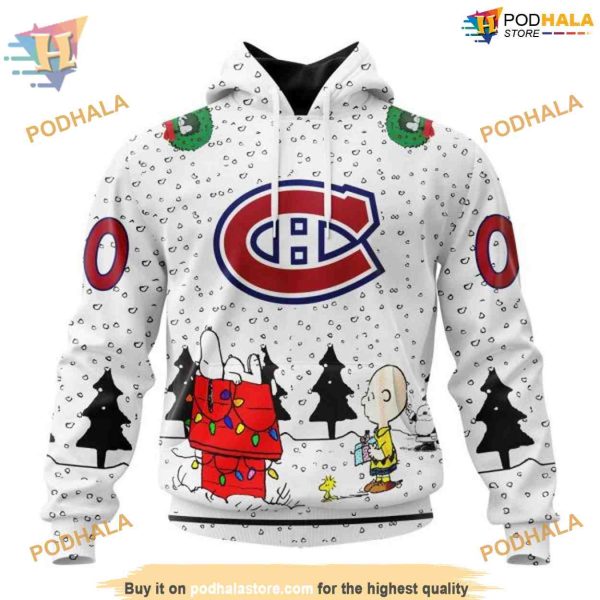 Custom Peanuts Design NHL Montreal Canadiens Hoodie 3D