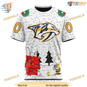Custom Peanuts Design NHL Nashville Predators Hoodie 3D 3