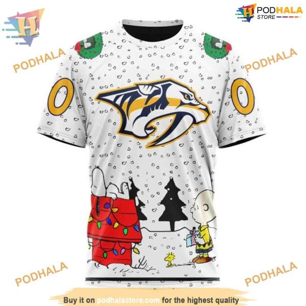 Custom Peanuts Design NHL Nashville Predators Hoodie 3D