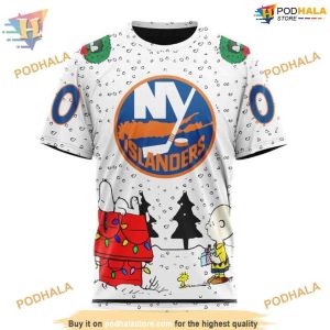 Custom Peanuts Design NHL New York Islanders Hoodie 3D 3