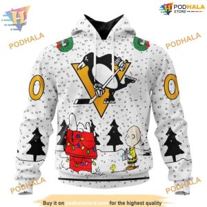 Custom Peanuts Design NHL Pittsburgh Penguins Hoodie 3D 1