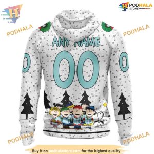 Custom Peanuts Design NHL Seattle Kraken Hoodie 3D 2