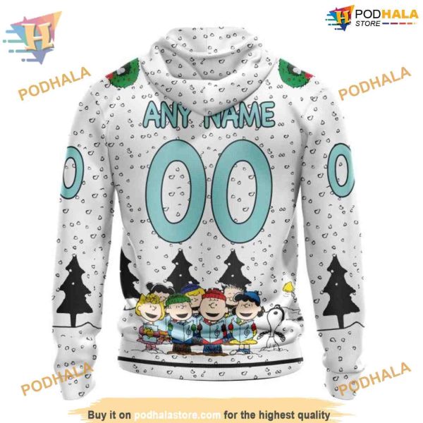 Custom Peanuts Design NHL Seattle Kraken Hoodie 3D