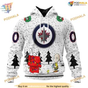 Custom Peanuts Design NHL Winnipeg Jets Hoodie 3D Shirt 1