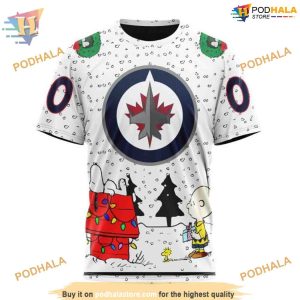 Custom Peanuts Design NHL Winnipeg Jets Hoodie 3D Shirt 3