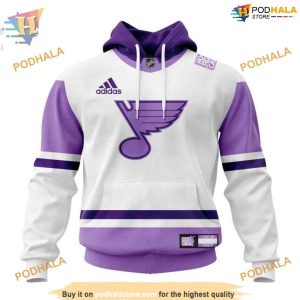 Custom Personalize 2023 Hockey Fight Cancer NHL St Louis Blues Hoodie 3D 1