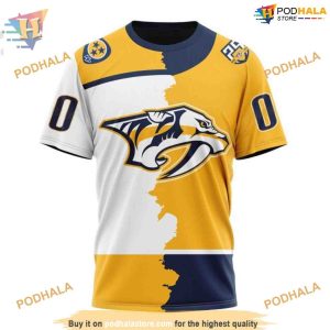 Custom Personalize 2023 Home Mix Away NHL Nashville Predators Hoodie 3D 3