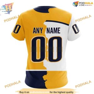 Custom Personalize 2023 Home Mix Away NHL Nashville Predators Hoodie 3D 4