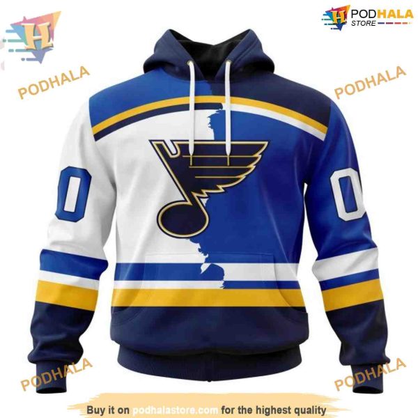 Custom Personalize 2023 Home Mix Away NHL St. Louis Blues Hoodie 3D