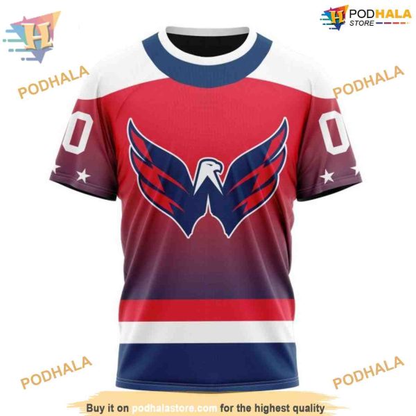 Custom Personalize New Gradient Series Concept NHL Washington Capitals Hoodie 3D