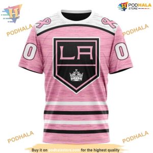 Custom Pink Fight Breast Cancer Design NHL Los Angeles Kings Hoodie 3D 3