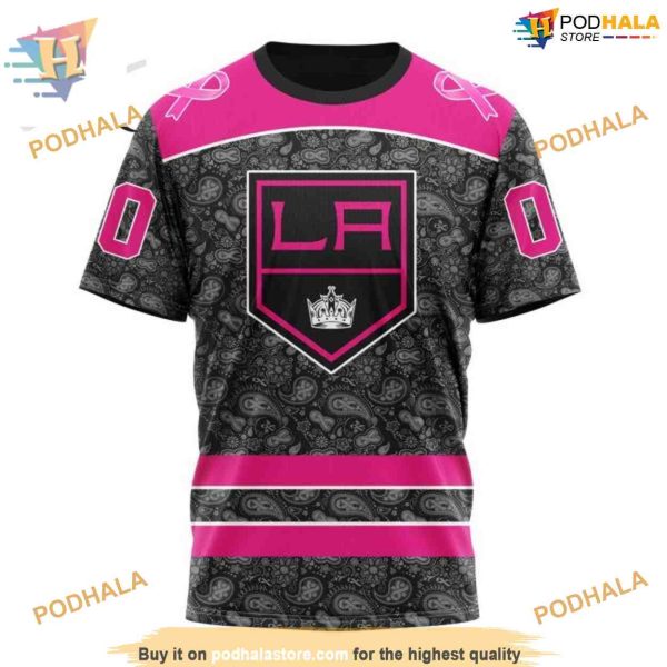 Custom Pink In The Rink Fight Breast Cancer NHL Los Angeles Kings Hoodie 3D