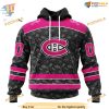 Custom Pink In The Rink Fight Breast Cancer NHL Montreal Canadiens Hoodie 3D
