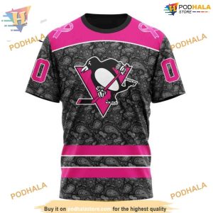 Custom Pink In The Rink Fight Breast Cancer NHL Pittsburgh Penguins Hoodie 3D 3